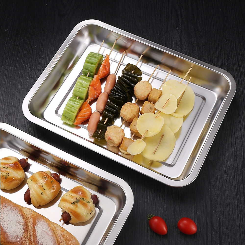 Kitchen Baking Pan Storage - 1PCS Stainless Steel Food Deep Trays