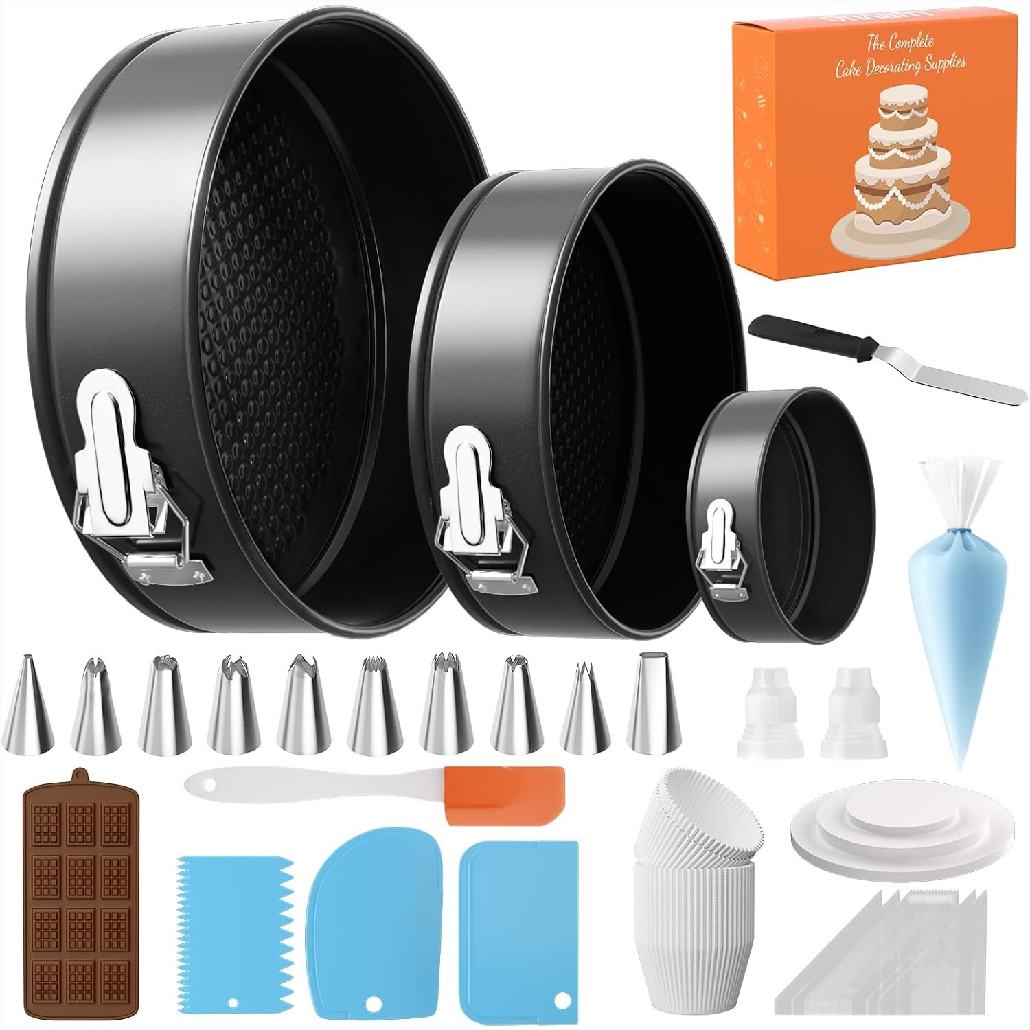 Springform Pan Set - Non-Stick Springform Cake Pan Set 131Pcs