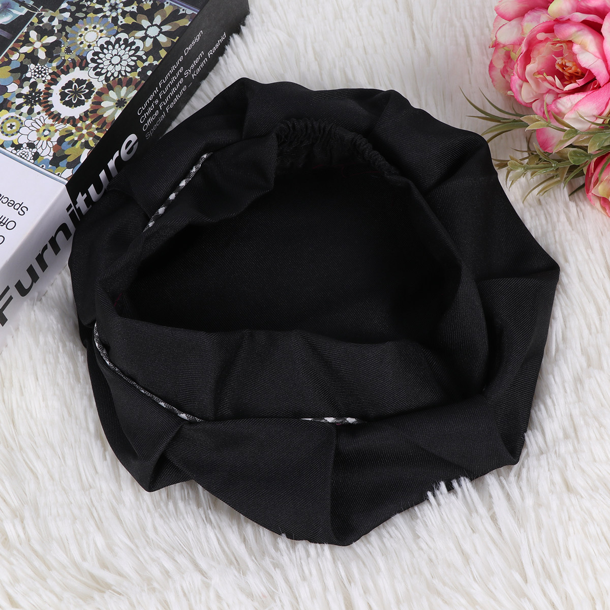 Kitchen With Baking Area - Children Chef Hat Black Adjustable Baking