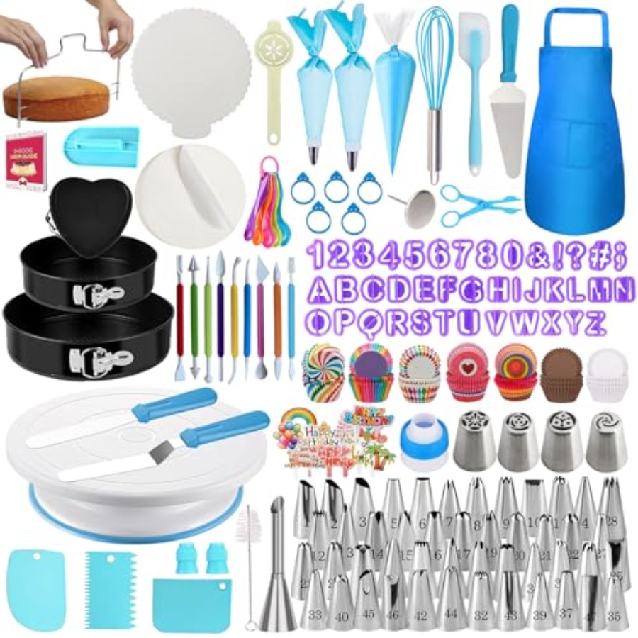 Springform Pan Set - Makmeng 722pcs Cake Decorating Kit -