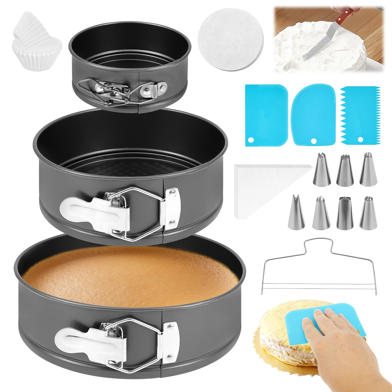 Springform Pan Set - 102Pcs Cake Pan Set for Baking