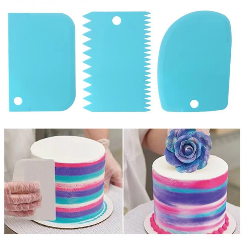3PCS/Lot Cream Scraper Smoothe - Fondant Smoother Set ulasan dan harga
