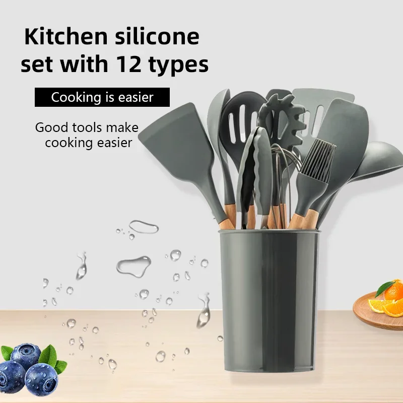 For 12-piece Set Wooden Handle - Kitchen Baking Pan Storage ulasan dan harga