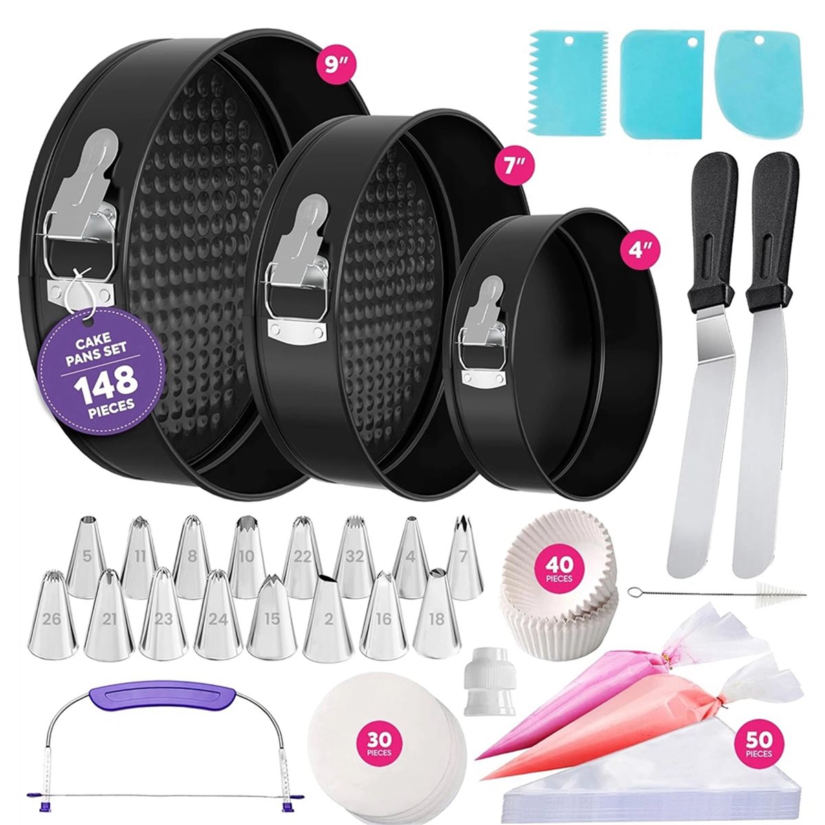 2026 New 148PCS Cake Pan Set f - Springform Pan Set ulasan dan harga