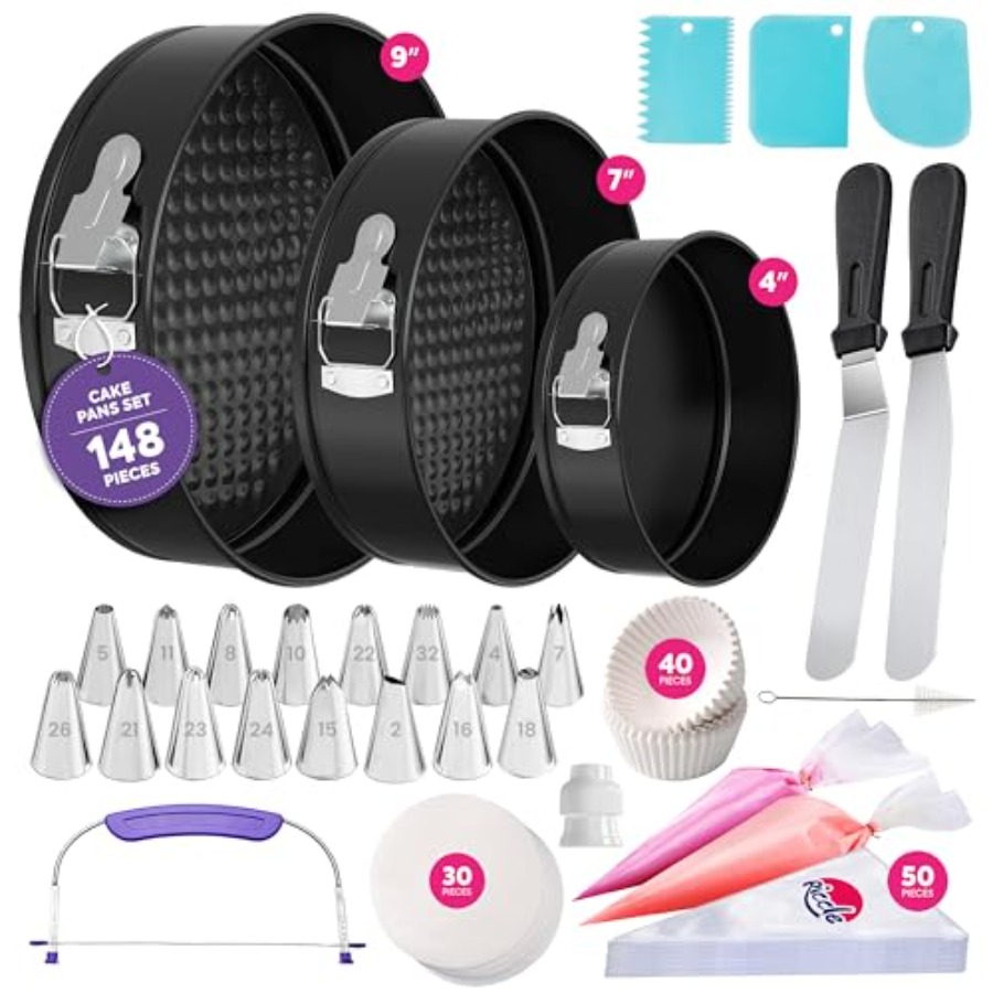 148PCs Cake Pan Set for Baking - Springform Pan Set ulasan dan harga