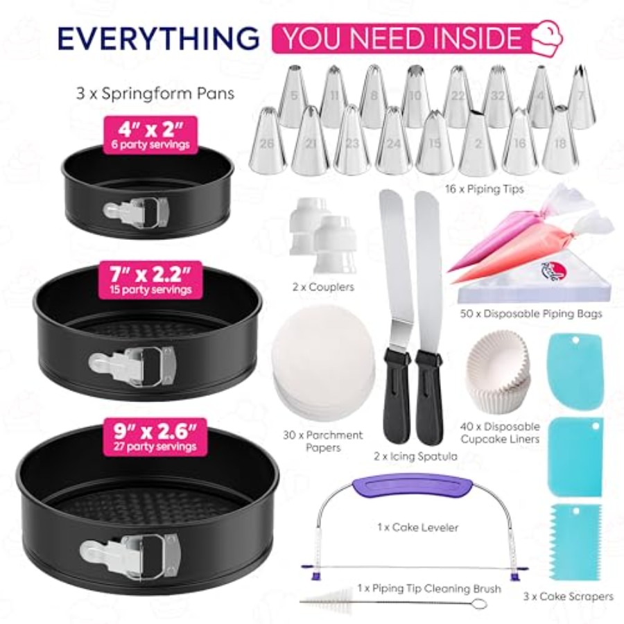 148PCs Cake Pan Set for Baking - Springform Pan Set ulasan dan harga