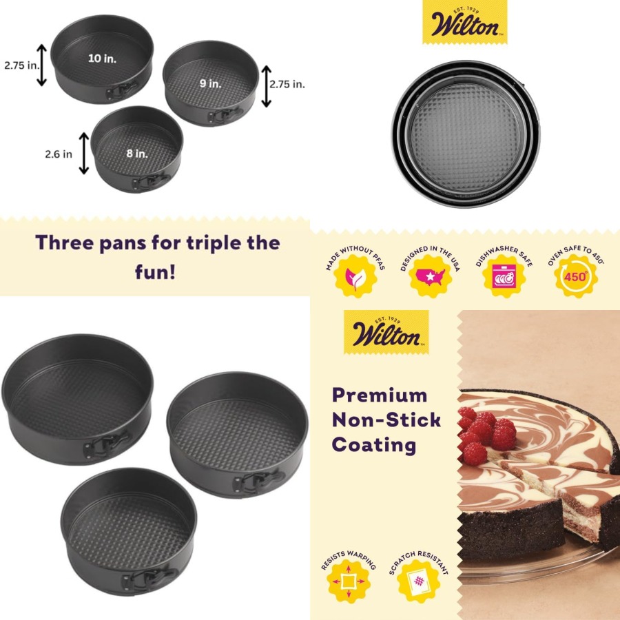 Gold Non-Stick 8, 9, 10 in Spr - Springform Pan Set ulasan dan harga