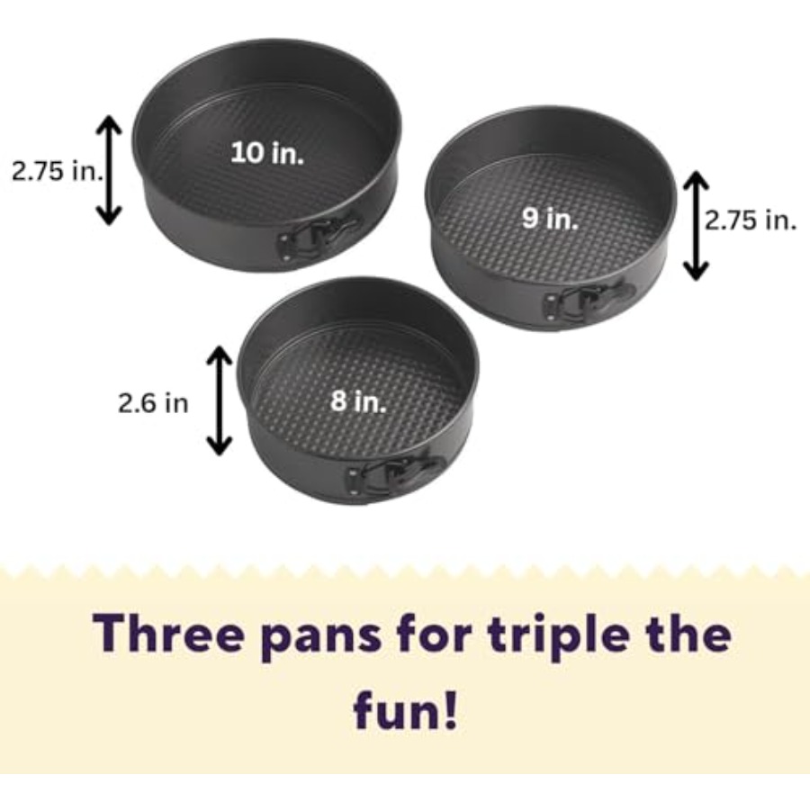 Gold Non-Stick 8, 9, 10 in Spr - Springform Pan Set ulasan dan harga