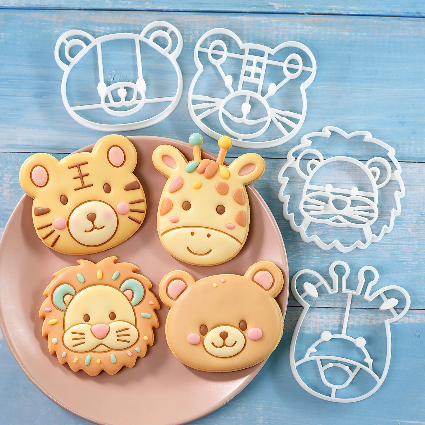 4 Pcs Animal Cookie Cutters Se - Kitchen Baking Cake ulasan dan harga