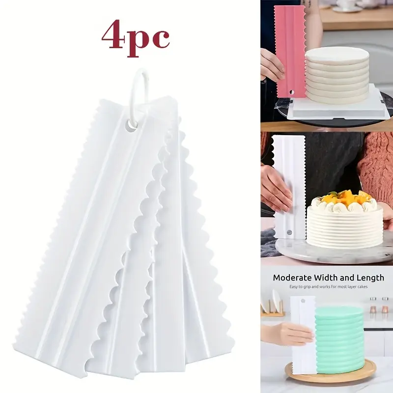 Trendy 4Pcs Cake Scraper Set - - Fondant Smoother Set ulasan dan harga