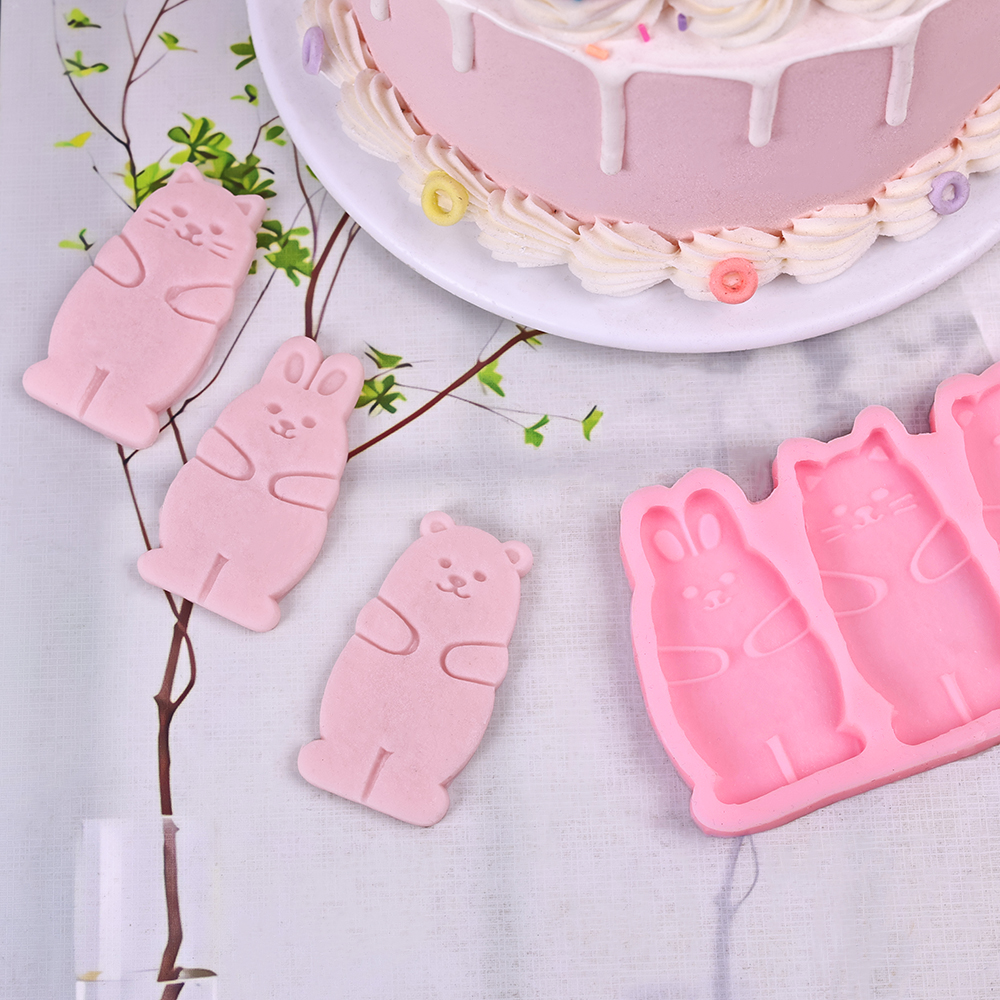 1pc Cartoon Triple Link Rabbit - Kitchen Baking Cake ulasan dan harga