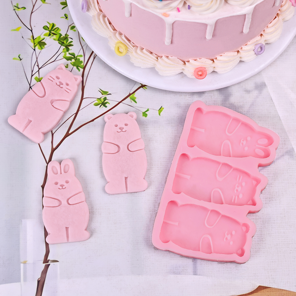 1pc Cartoon Triple Link Rabbit - Kitchen Baking Cake ulasan dan harga