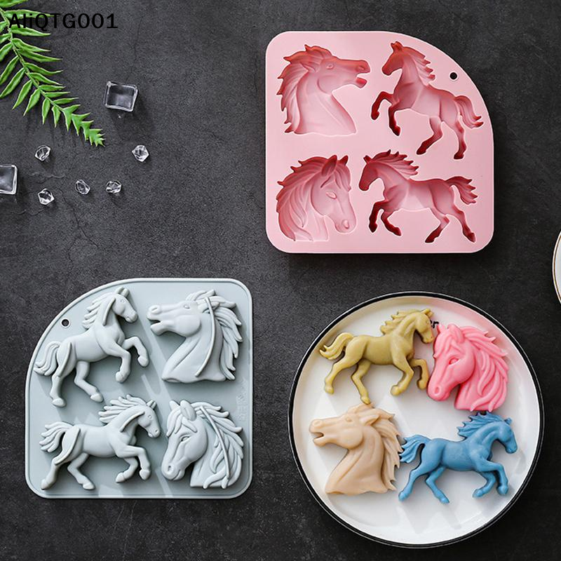 4-Cavity 3D Horse Silicone Mol - Kitchen Baking Cake ulasan dan harga