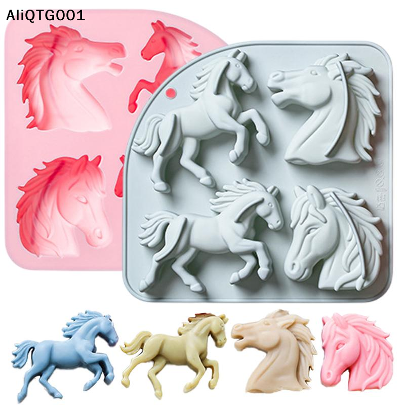 4-Cavity 3D Horse Silicone Mol - Kitchen Baking Cake ulasan dan harga