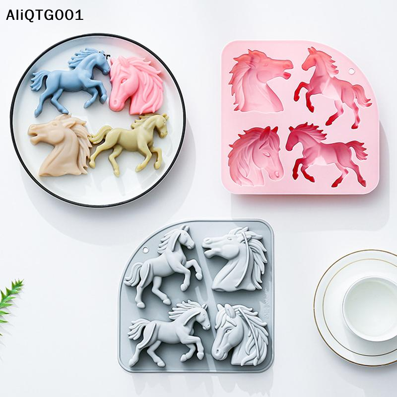 4-Cavity 3D Horse Silicone Mol - Kitchen Baking Cake ulasan dan harga