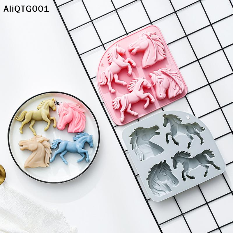 4-Cavity 3D Horse Silicone Mol - Kitchen Baking Cake ulasan dan harga